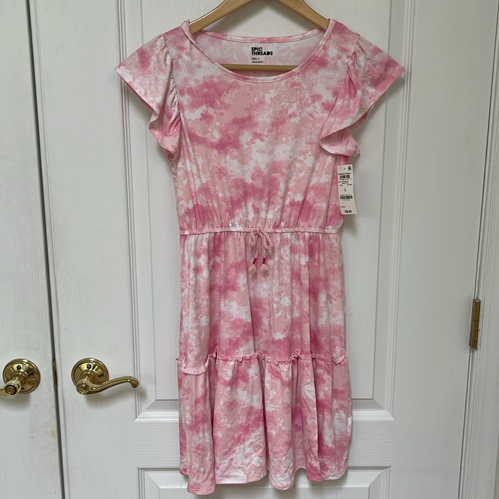Epic threads pink tie dye print hanging dress